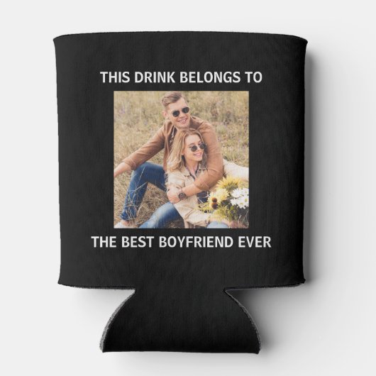 Best BoyVriend ooit Foto zwart Blikjeskoeler (Achterkant)