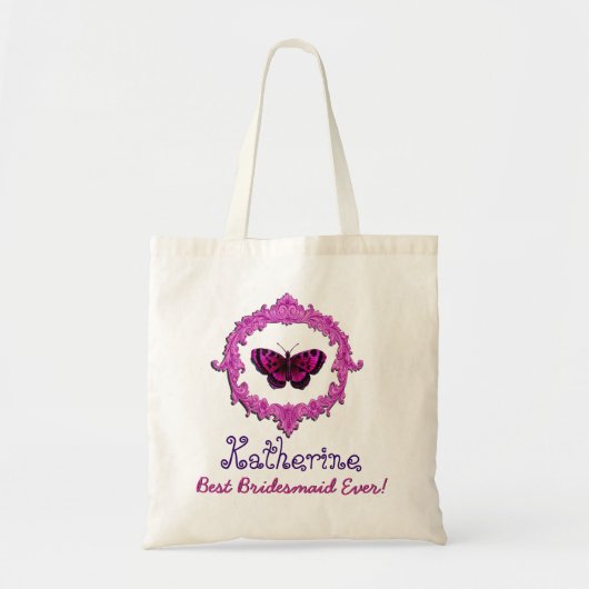 Best Bridesmaid Ever  Butterfly roze Tote Bag (Voorkant)
