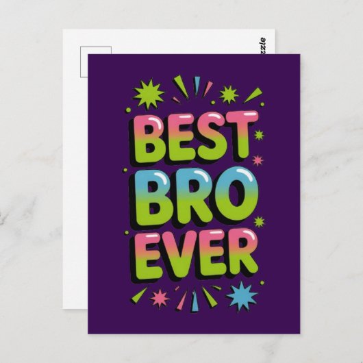 Best Bro Ever Briefkaart (Voorkant / Achterkant)