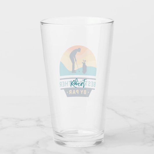 Best Brother By Par Retro Fathers Day gepersonalis Glas (Achterkant)