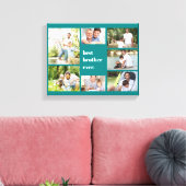 Best Brother Ever 7 Photo Collage Blauwgroen Canvas Afdruk (Insitu (Woonkamer))
