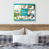 Best Brother Ever 7 Photo Collage Blauwgroen Canvas Afdruk (Insitu (Slaapkamer))