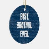 Best BROTHER Ever Blue Muzieknoten Pattern Z01 Keramisch Ornament (Rechts)