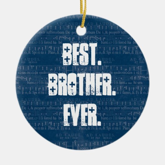 Best BROTHER Ever Blue Muzieknoten Pattern Z01 Keramisch Ornament (Voorkant)