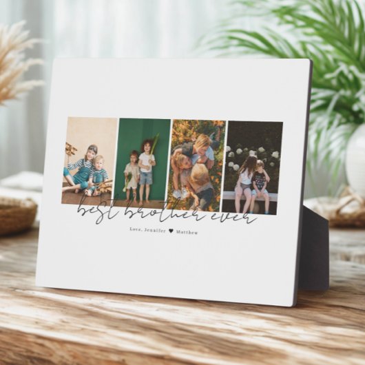 Best Brother Ever Modern Script 4 Photos Collage Fotoplaat
