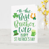 Best Brother Ever St Patrick's Day Typografie Kaart (Gele Bloem)