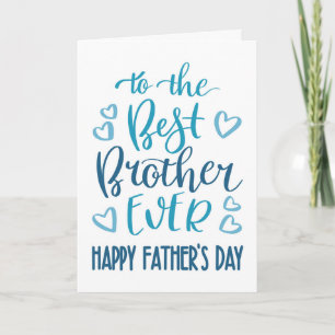 Best Brother Ever Vaderdag Typografie in Blauw Kaart