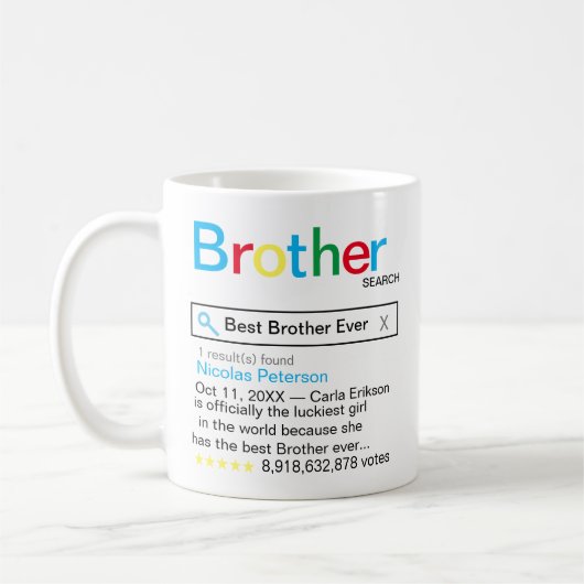 Best Brother Ever Zoekmachine Resultaat bericht Koffiemok (Links)