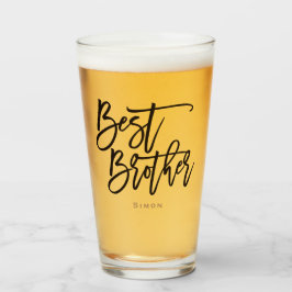 Best Brother Gift Black script, typografie naam Glas