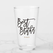 Best Brother Gift Black script, typografie naam Glas (Voorkant)