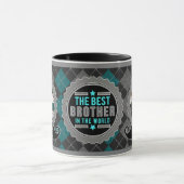 Best Brother in World Mustache Two Photo Mok (Midden)