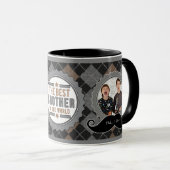 Best Brother Mustache Theme in Camel Two Photo Mok (Voorkant rechts)