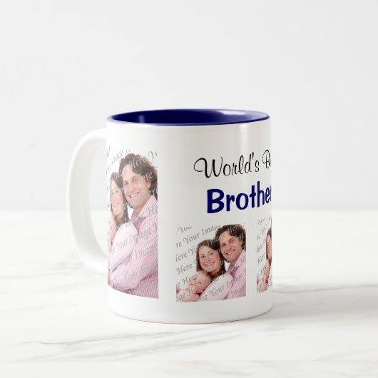 Best Brother Photo Mok Blue (Voorkant links)