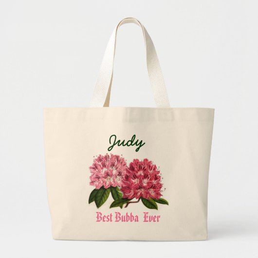 Best Bubba Ever Custom Name Rhododendron Grote Tote Bag (Voorkant)