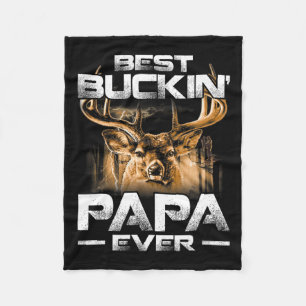 Best Buckin' Papa Ever Shirt Deer Hunting Bucking Fleece Deken