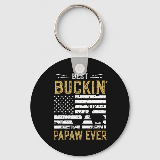 Best Buckin Papaw Ever Funny Gift Deer Hunter Cool Sleutelhanger (Voorkant)
