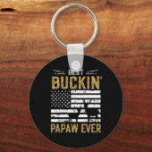 Best Buckin Papaw Ever Funny Gift Deer Hunter Cool Sleutelhanger (Voorkant)