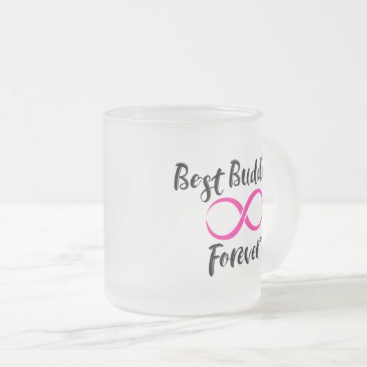 Best Buddies Forever Typography Matglas Koffiemok (Voorkant rechts)