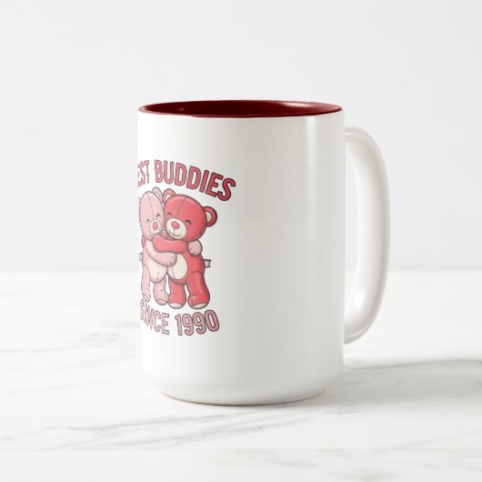 Best Buddies Since 1990 Bear Tweekleurige Koffiemok (Voorkant rechts)