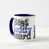 Best Buddy Award in blauw en grijs mok (Voorkant links)