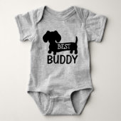 Best Buddy Dachshund One Piece Baby Outfit Romper (Voorkant)