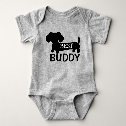 Best Buddy Dachshund One Piece Baby Outfit Romper (Voorkant)