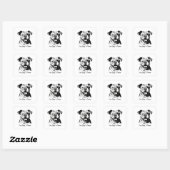 Best Buddy English Bulldog B&W Silohuette Vierkante Sticker (Vel)