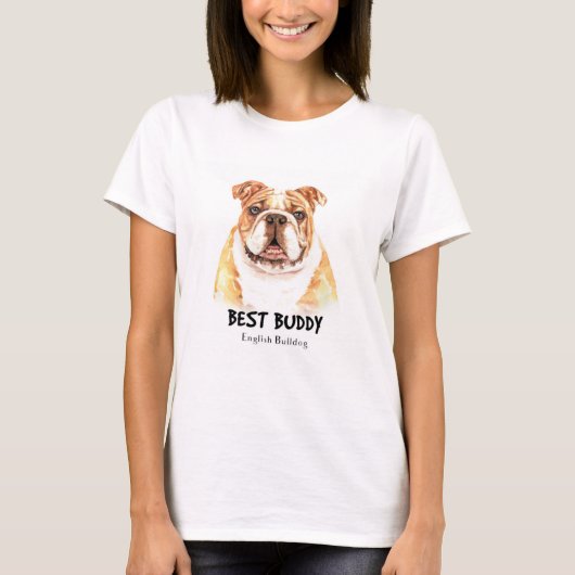 Best Buddy English Bulldog T-shirt (Voorkant)