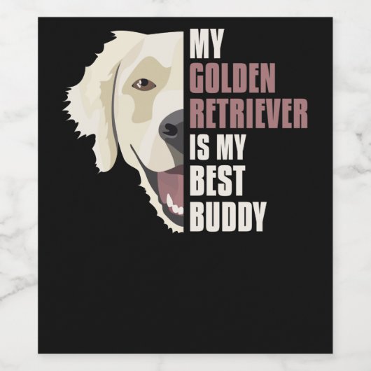 Best Buddy, Golden Retriever Wijn Etiket (Enkel label)