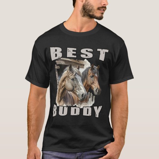 Best Buddy Pferdeliebhaber Geschenkidee Pferde T-shirt (Voorkant)