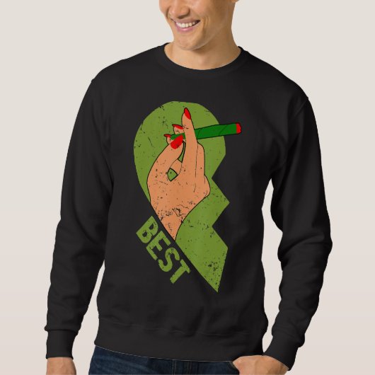 Best Buds Weed Funny Joint Stoner Friends Couples Trui (Voorkant)