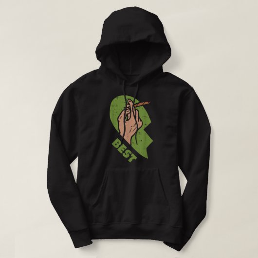 Best Buds Weed Matching Couple Joint Stoner Frien Hoodie (Design voorkant)