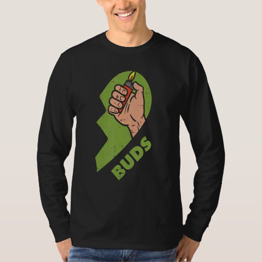 Best Buds Weed Matching Couple Lighter Stoner Fri T-shirt (Voorkant)