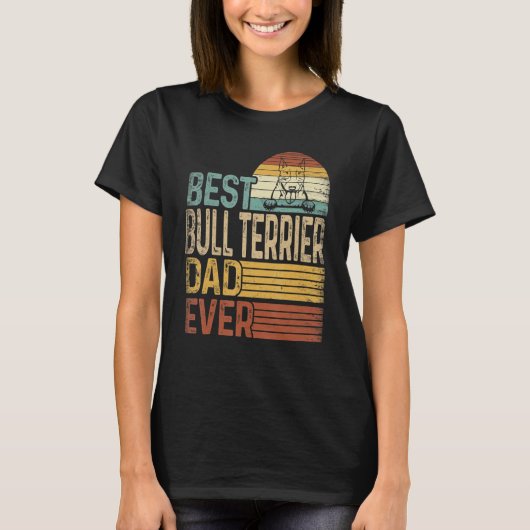 Best Bull Terrier Dad Ever Retro  Vader's T-shirt (Voorkant)