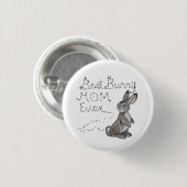 Best Bunny Mam Ever Cute Rabbit Text Moederdag Ronde Button 3,2 Cm (Voorkant /achterkant)