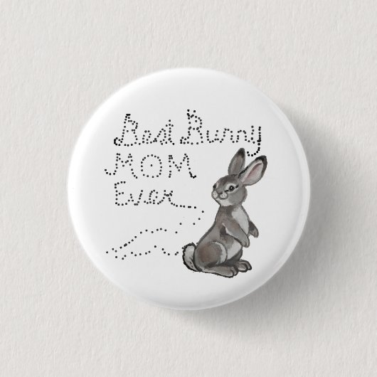 Best Bunny Mam Ever Cute Rabbit Text Moederdag Ronde Button 3,2 Cm (Voorkant)