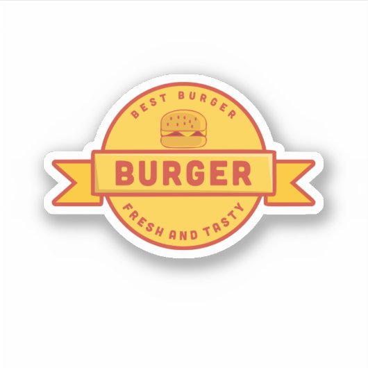 Best Burger,  fast food logo Sticker (Voorkant)