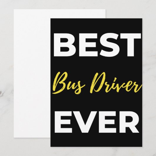 Best Bus Driver Ever Bedankkaart (Voorkant / Achterkant)
