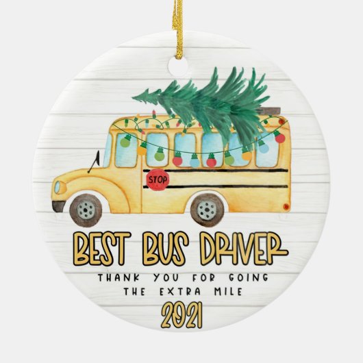 Best Bus Driver Kerstmis Ornament Bus Driver Gift (Achterkant)