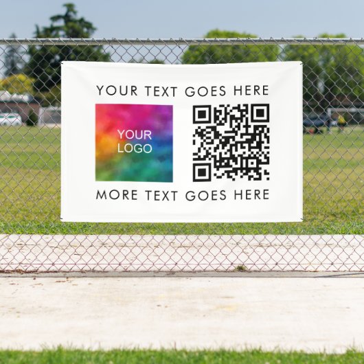 Best Business Bedrijfslogo QR Code Modern Sjabloon Spandoek (Insitu)