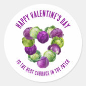 BEST CABBAGE IN THE PATCH Valentine Couples Ronde Sticker (Voorkant)