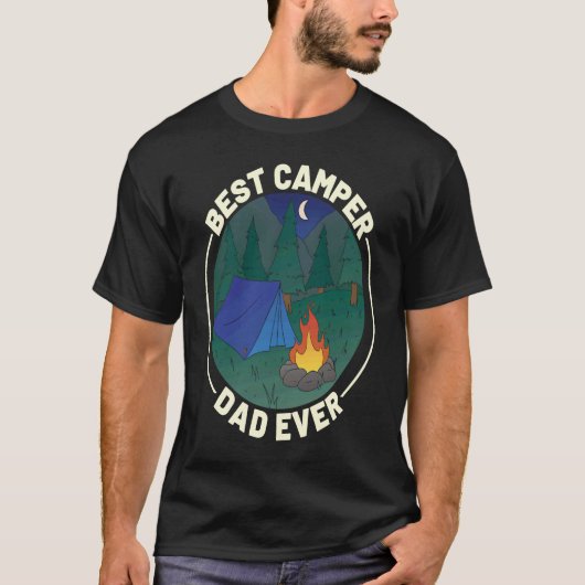 Best Camper Dad Ever Camping Father's Day T-shirt (Voorkant)