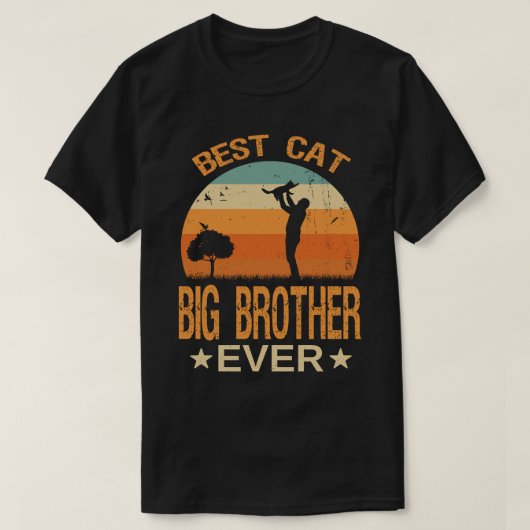 Best Cat BIG BROTHER Ever Retro T-shirt (Design voorkant)