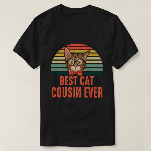 Best Cat COUSIN Ever Retro  T-shirt (Design voorkant)