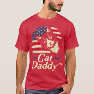 Best Cat Dad 4th Juli Fathers Day Mannen Papa Pap T-shirt
