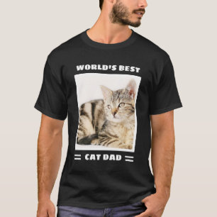 Best Cat Dad aangepaste foto op maat T-shirt