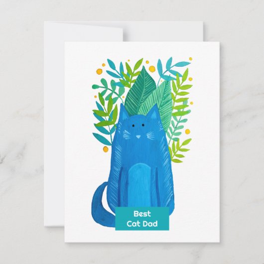 Best Cat Dad Cat en bijkantoren illustration Holid Feestdagenkaart (Voorkant)