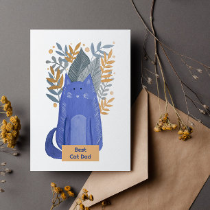 Best Cat Dad Cat en bijkantoren illustration Holid Feestdagenkaart