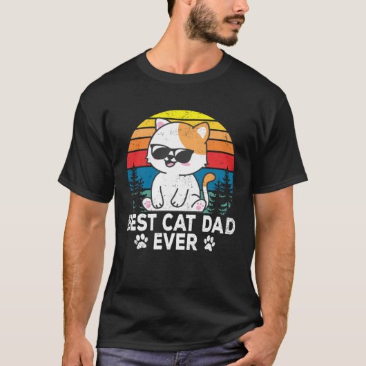 Best Cat Dad Cute Cats Owner Pet Animals  Graphic T-shirt (Voorkant)