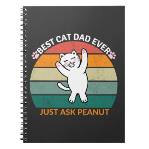 Best Cat Dad Ever Ask Peanut, grappige kattevader Notitieboek